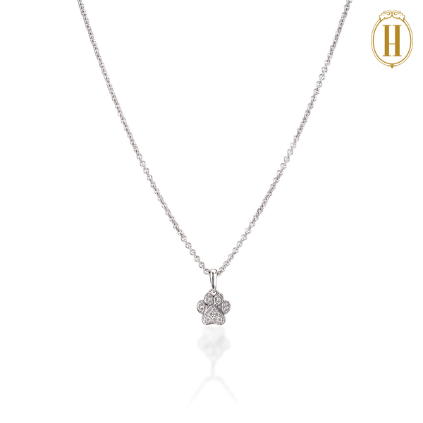 LaViano Fashion 14K White Gold Diamond Open Clover Necklace